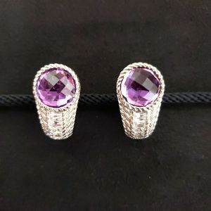 NWOT Judith Ripka Sterling Amethyst Earrings